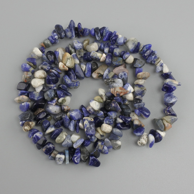 Sodalite Beads Chip, diameter 4-10×2-6mm+-, length 78cm+
