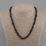 Garnet Chip Necklace, diameter 5-9×2-3mm +-, length 45cm + 5cm extender chain