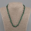 Necklace of Malachite chips, diametre 4-9×2-3 mm, length 45 cm + 5 cm extender chain
