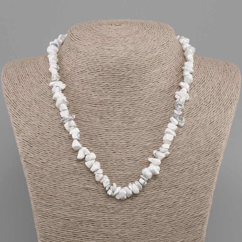 Chalcedony Beaded Necklaces Chunk, 6-10×2-7mm, length 45cm + 5cm extender chain