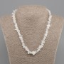 Adularia Bead Necklace, chip, 5-12×2-6mm, length 45cm + 5cm extender chain