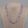 Amethyst Chip Necklace, 6-10x3-8mm chips, length 45cm + 5cm extender chain