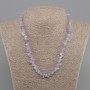 Amethyst chip bead necklace, diameter 6-12×3-8mm +-, length 45cm +5cm extender chain