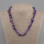 Amethyst nugget necklace, diameter 7-16×4-7mm +-, length 45cm +5cm extension chain