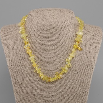 Citrine Chip Necklace, 6-15×3-7 mm, length 45 cm + 5 cm extender chain