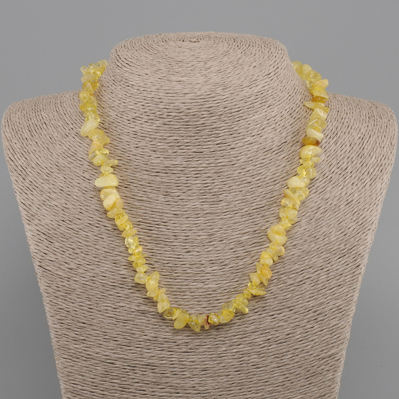 Citrine Chip Necklace, 9-14×3-7mm, length 45cm + 5cm extender chain