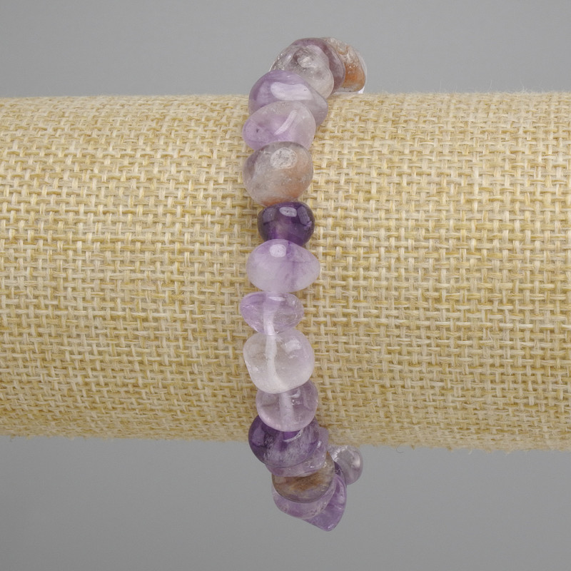 Amethyst tumbled bracelet, diameter 9-11×4-8, 5mm+-, length 18cm +– stretch
