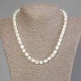 Barilo-shaped Mother-of-P Pearl Necklace, diameter 8x7, 5mm+-, length 45cm +- with clasp