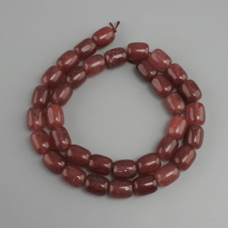 Strawberry Quartz Barrel Beads, 11×9mm, length 38cm