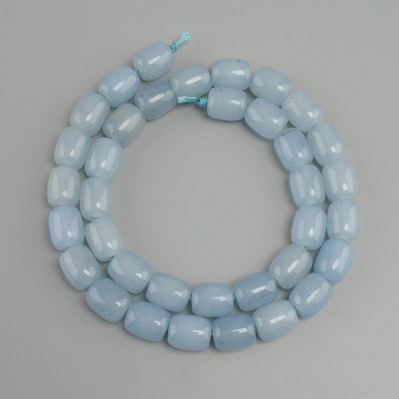 Aquamarine Barilo Beads, diameter 10-10, 5x9mm+-, thread length 37cm+