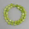 Chrysoprase Olivine faceted diamond-shaped beads, 8x7mm diam, 3mm seed beads, 36cm length