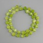 Chrysoprase Olivine faceted diamond-shaped beads, 8x7mm diam, 3mm seed beads, 36cm length