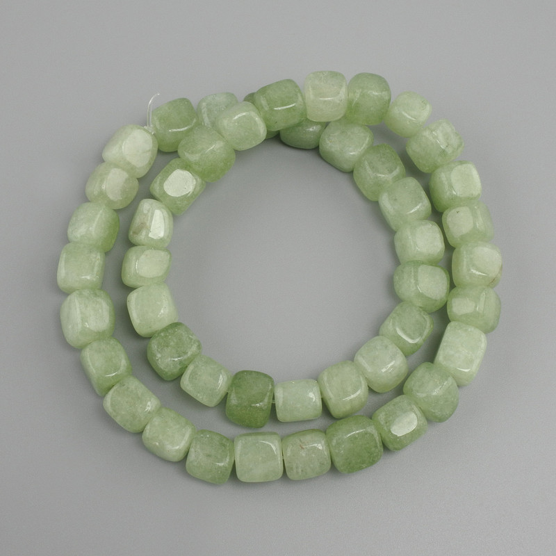 Chrysoprase Beads Olive Cube Beads, 8-9 mm Ø, 38 cm length