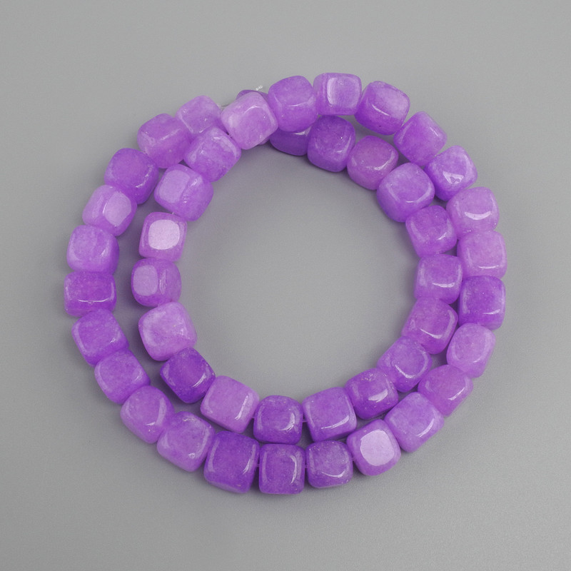 Lavender Amethyst Cubes Beads 7–8 mm, 38 cm long
