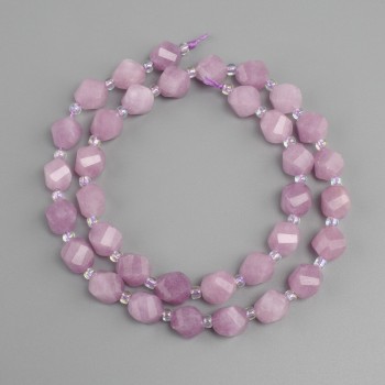 Kunzite Beads Faceted Diamond Shape, 8x7mm+, bead 3mm+-, thread length 36cm+