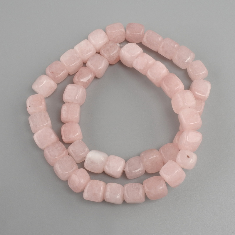 Pink Cubes Beads, 8mm diameter ±, 38cm length ±
