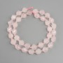 Rose Quartz Faceted Diamond-shaped Beads, 8x7.5mm, 5mm+- seed beads 3mm+-, string length 36cm+
