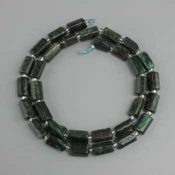 Emerald Beads, Faceted, diameter 5–6 mm, 10.5x5-6mm+- beads 3mm+-, length 39cm+