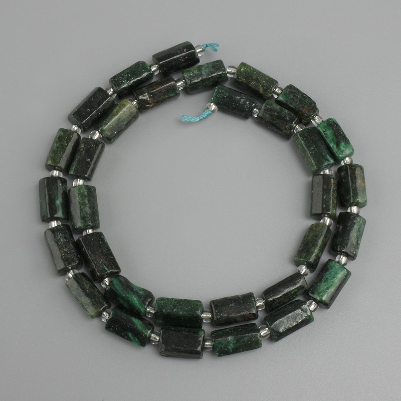 Emerald Beads, Faceted, diameter 5–6 mm, 10.5x5-6mm+- beads 3mm+-, length 39cm+