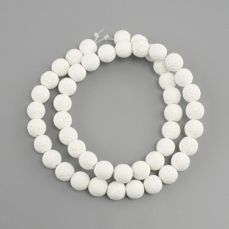 Lava Beads Smooth Round 8mm, Threaded 38cm