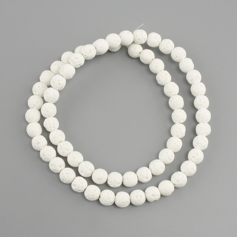 Lava Beads Smooth Ball 6mm Dia. ±, Length 38cm ±