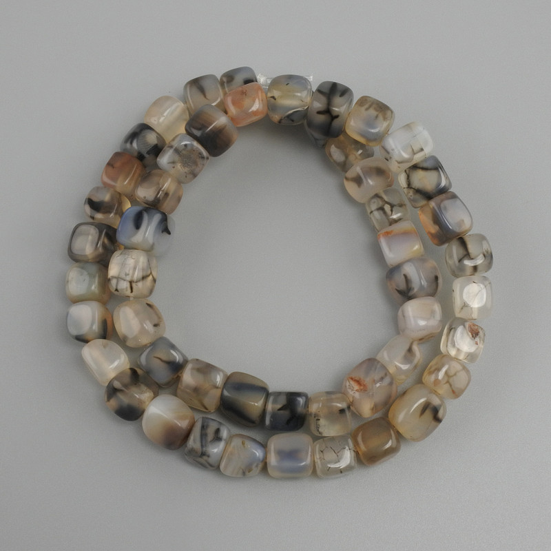 Agate Ven Dragon Beads Cube 7-9mm, 37cm string