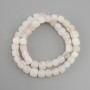 Frosty Agate Beads Cubed, 6–7 mm diameter, 35 cm length on fishing line
