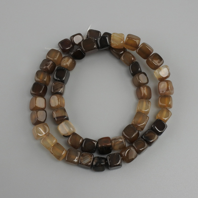 Agate Beads Cubed, diameter 7-8mm±, strand length 37cm±