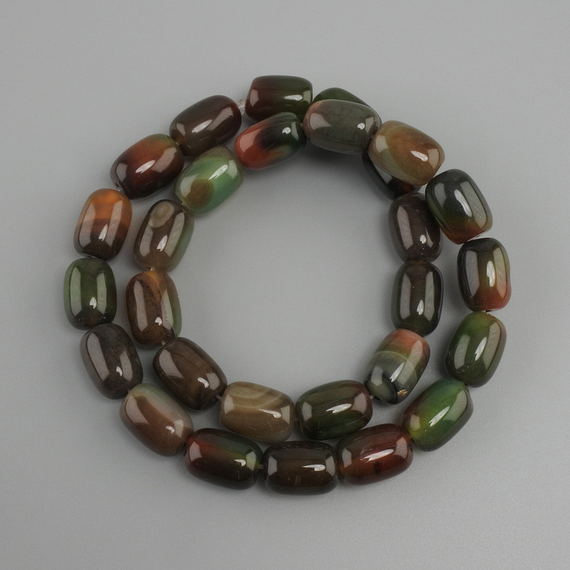 Agate Barillo Beads, 14x10mm approx, 39cm length on thread