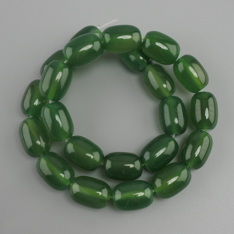 Agate Barilo Beads, 18×13 mm, plus/minus, 39 cm string