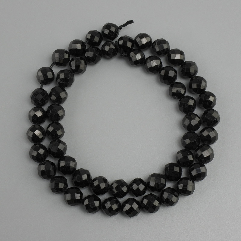 Tourmaline Beads, Faceted Round 7mm, Thread Length 38cm