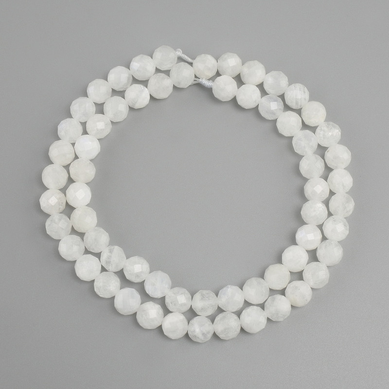 Adularia Beads, Faceted Round 6mm, Length 38cm
