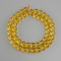Citrine Beads, smooth round 8mm diameter, length 38cm