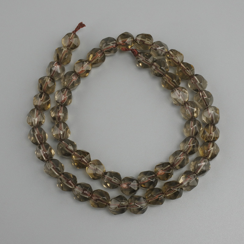 Smoky topaz Beads facets, 7x7mm dia, approx 36cm length