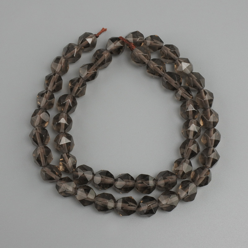 Smoky Quartz Faceted Beads, 8x7 mm, 5 mm+-, length 38 cm+-