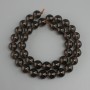 Smoky topaz beads smooth sphere 10mm dia. ±, length 37cm ±