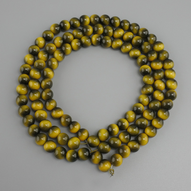 Tiger's Eye Beads (loose) smooth sphere, 8mm diameter ±, 80cm length ± on thread
