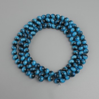 Azurite Tiger's Eye Beads (piece) smooth round beads, diameter 8mm±, length 80cm± on fishing line