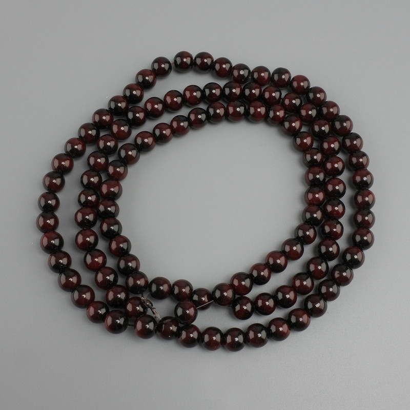 Red Tiger's Eye Beads (per piece) Smooth round ball, 8mm diameter +/-, 80cm long +/- on fishing line