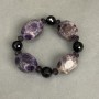 Amethyst faceted bracelet 22×20mm +– beads 12mm +–, length 18cm +-, stretch