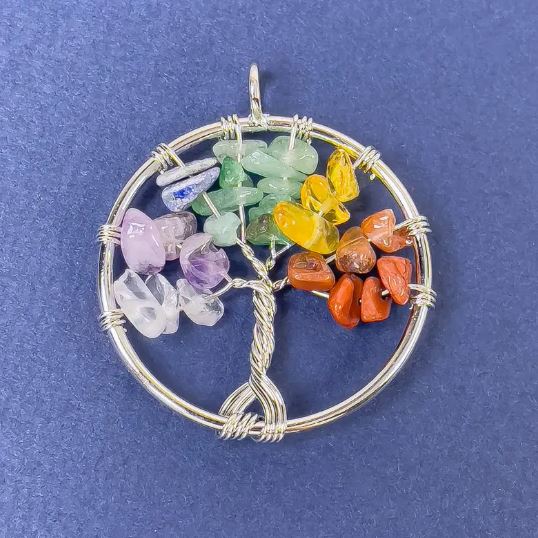 Pendant Tree of Life Assorted Natural Stones 31x36mm