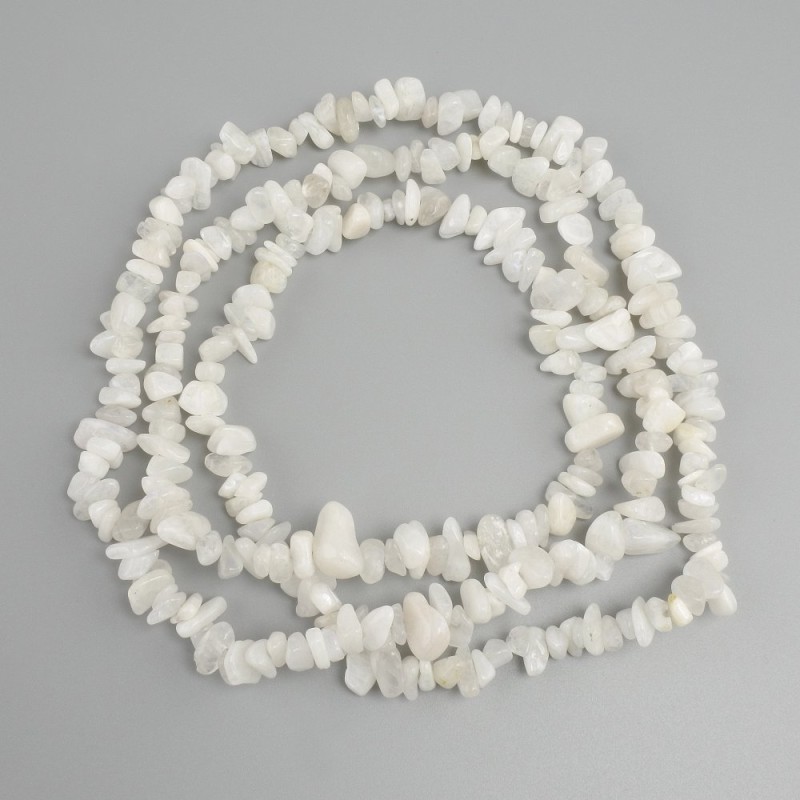 Adularia Beads碎碎 (Adularia microchips) on thread, 6-8×3-6 mm, length 78 mm ±