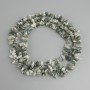 Moss Agate Chip Beads, 4–10×3–5 mm, length 78 cm, on thread