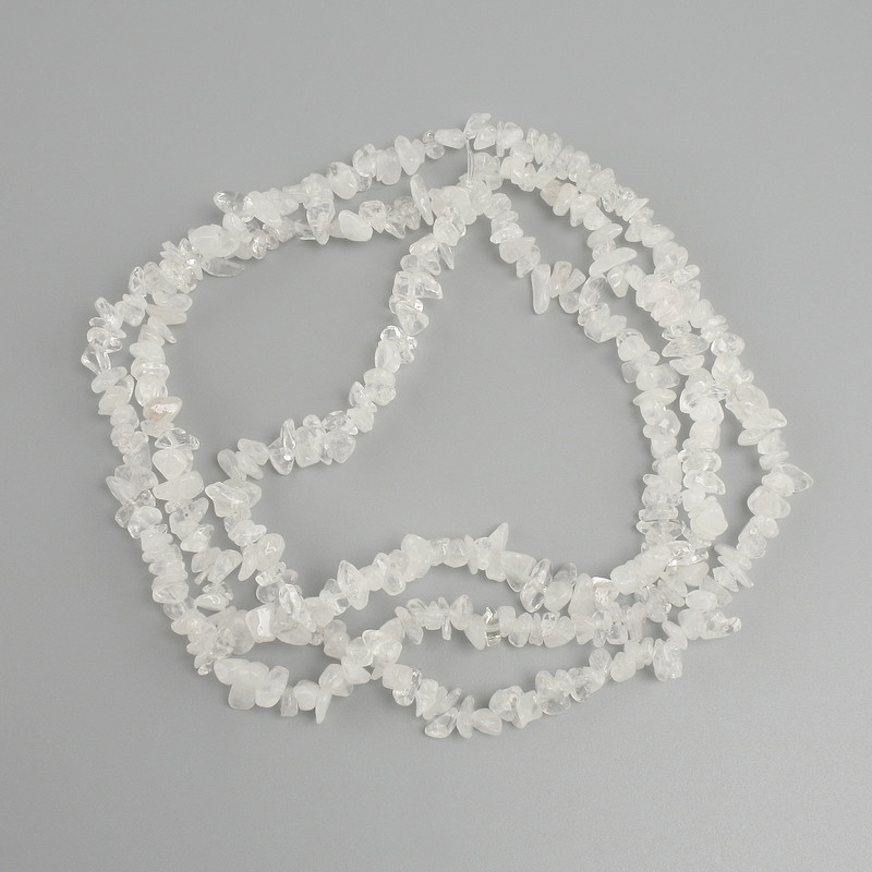 Beads Mountain Crystal Chip, diameter 5-9×2-3, 5mm+-, length 78cm+- on fishing line