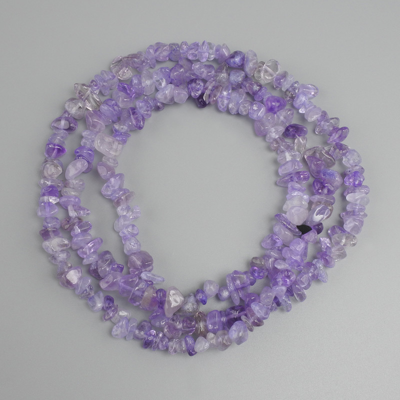 Amethyst Beads shard, diameter 5-8×2-3, 5mm+-, thread length 80cm+-