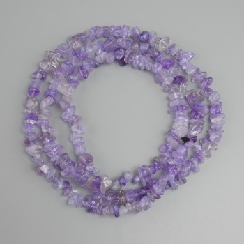 Amethyst Beads chips, diameter 6-11×2, 5-6mm±, length 80cm± on thread