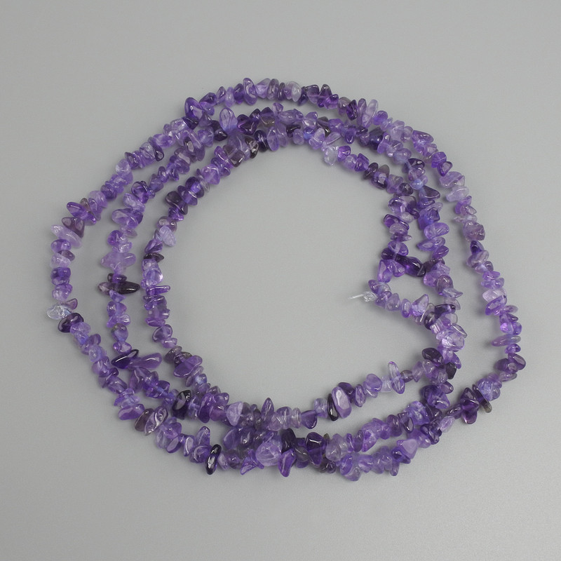 Amethyst Chip Beads, 4-8×1.5–4.5mm, 80cm+ length on thread