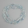 Aquamarine Beads - chips, diameter 4–11×1.5–3 mm, length 80 cm on thread
