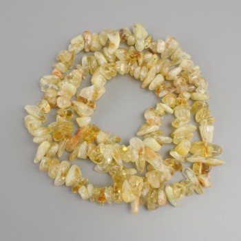 Citrine Beads Chunk, diameter 10-19×3-9mm, length 76cm on a thread