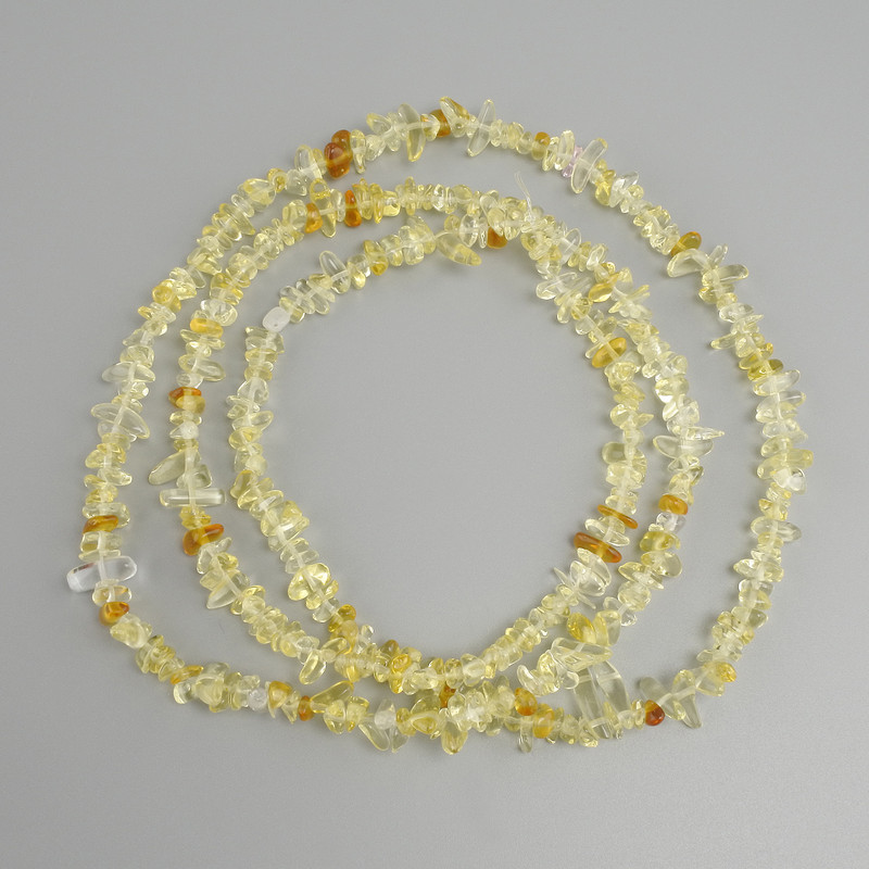 Citrine chip beads, 5-11×2-4 mm, 80 cm+ length on thread